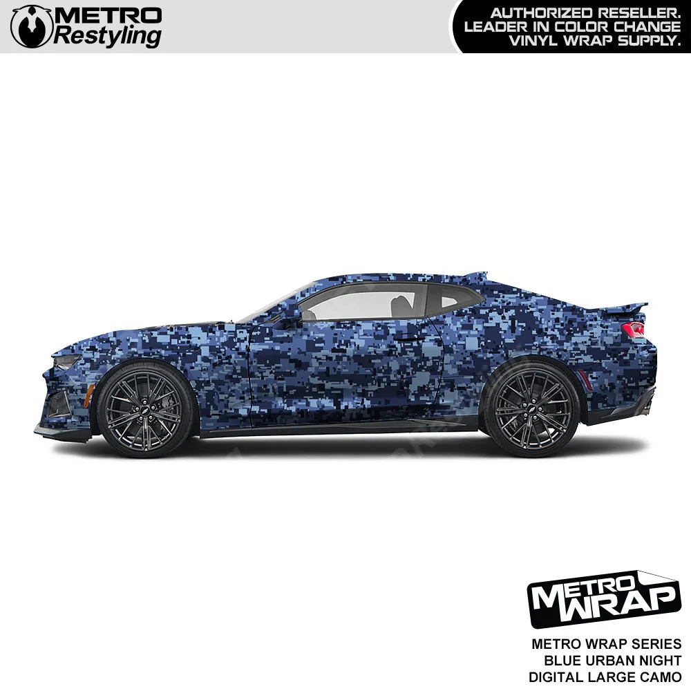 Metro Wrap Large Digital Blue Urban Night Camouflage Vinyl Film