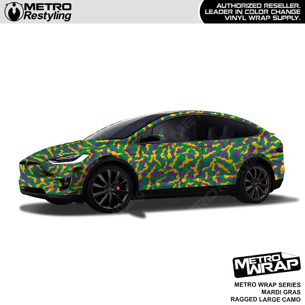 Metro Wrap Large Ragged Mardi Gras Camouflage Vinyl Film