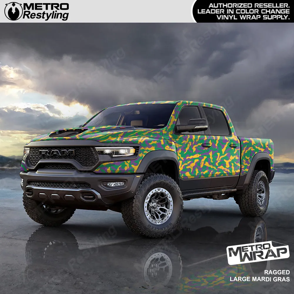 Metro Wrap Large Ragged Mardi Gras Camouflage Vinyl Film