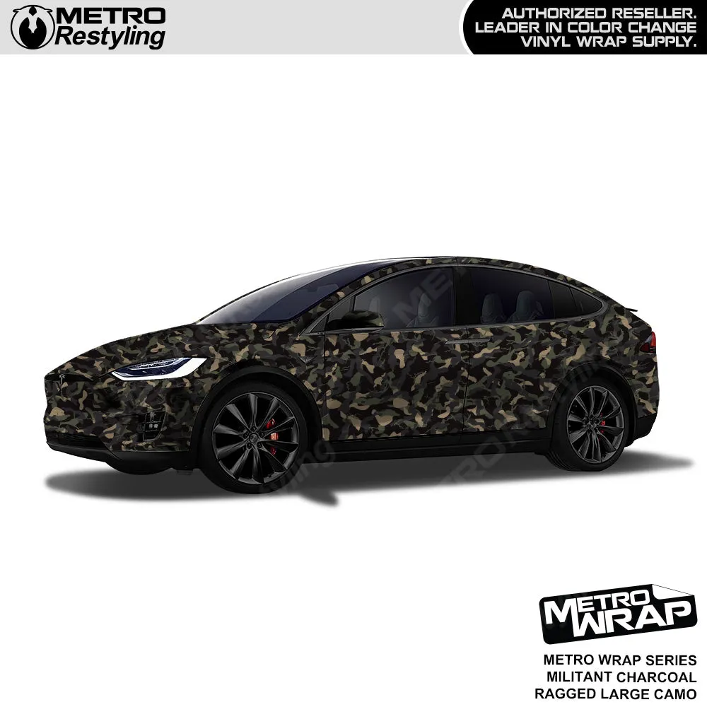 Metro Wrap Large Ragged Militant Charcoal Camouflage Vinyl Film