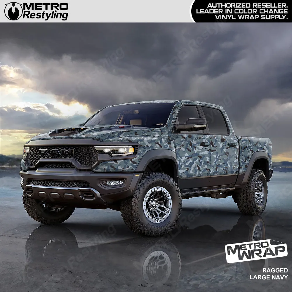 Metro Wrap Large Ragged Navy Camouflage Vinyl Film