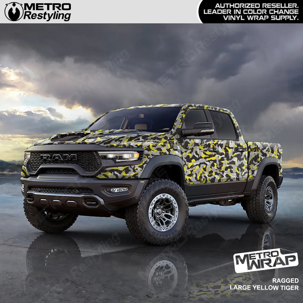 Metro Wrap Large Ragged Yellow Tiger Camouflage Vinyl Film