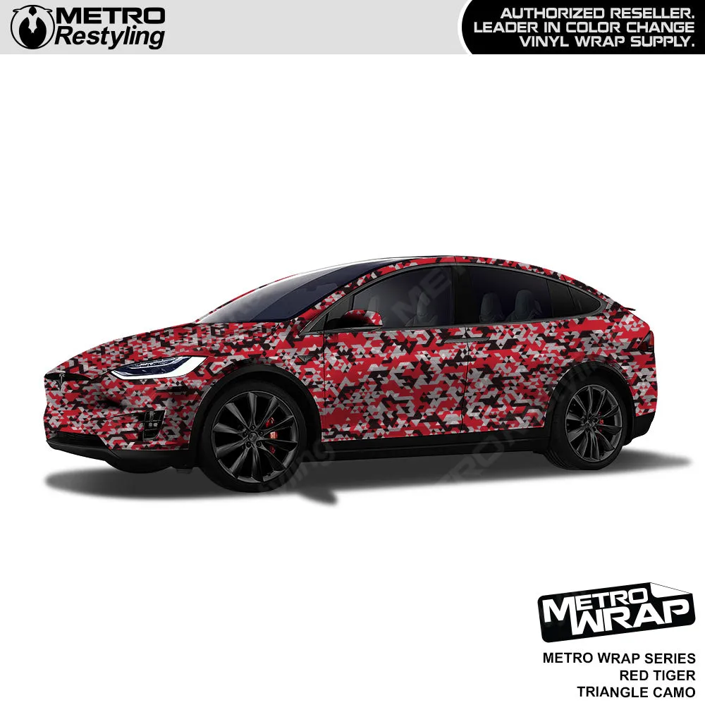 Metro Wrap Large Triangle Red Tiger Camouflage Vinyl Film