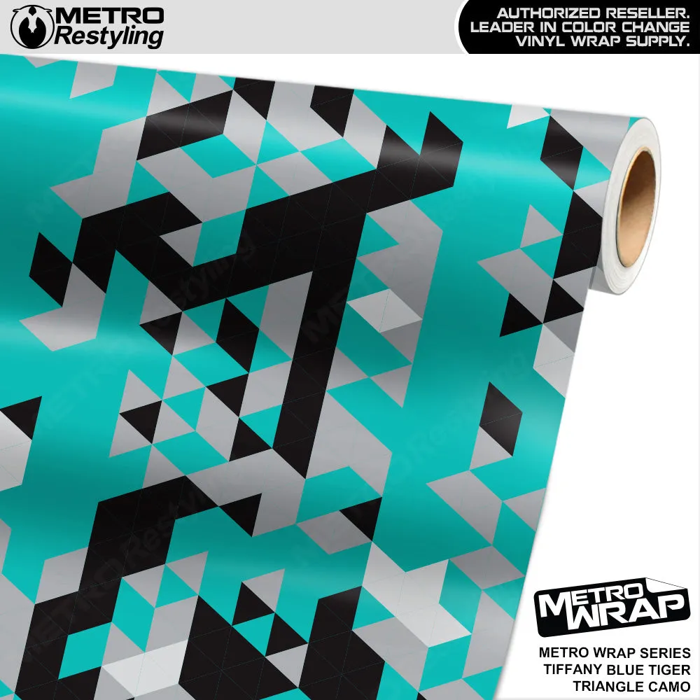 Metro Wrap Large Triangle Tiffany Blue Tiger Camouflage Vinyl Film