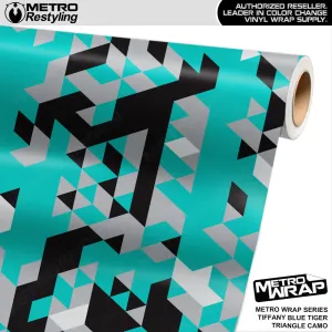 Metro Wrap Large Triangle Tiffany Blue Tiger Camouflage Vinyl Film