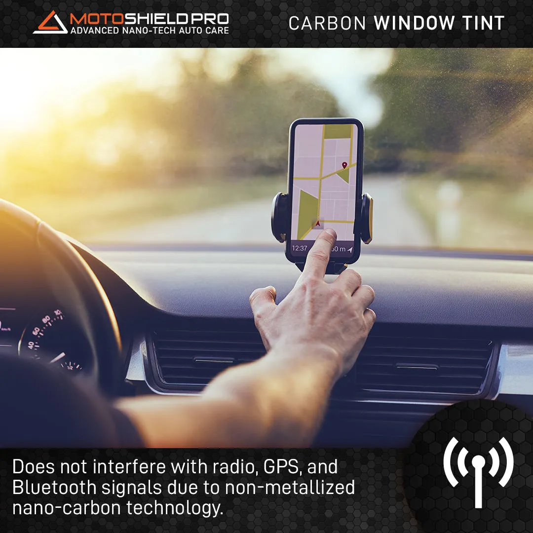MotoShield Pro Carbon Window Tint Sun Strip - 12" in x 100' ft Roll   Lifetime Warranty