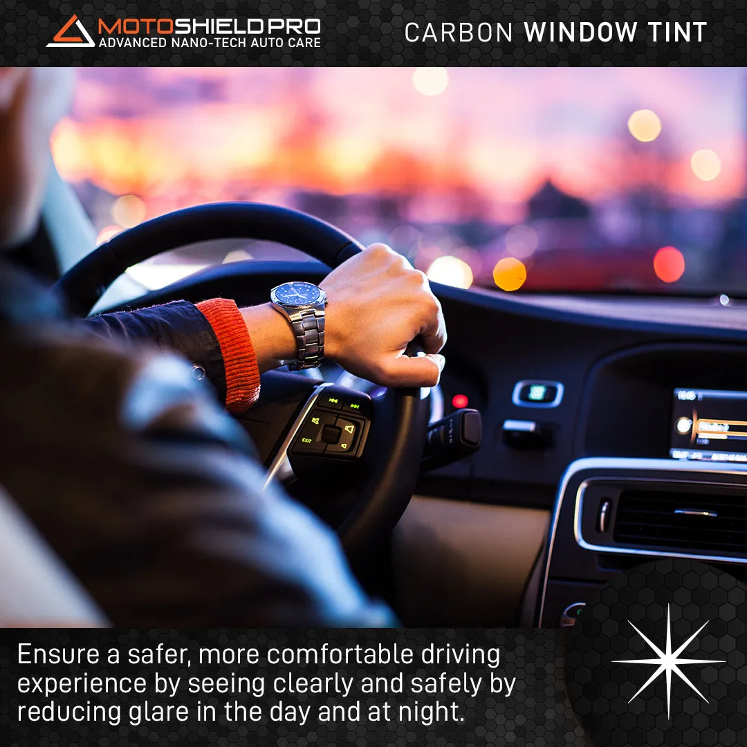 MotoShield Pro Carbon Window Tint Sun Strip - 12" in x 100' ft Roll   Lifetime Warranty