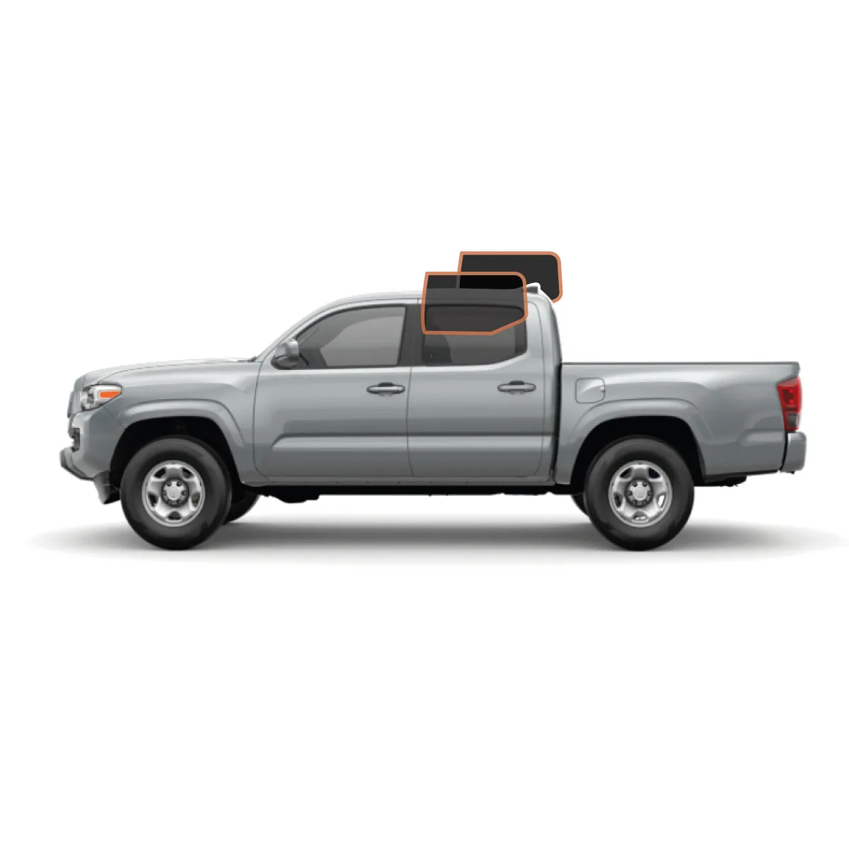 MotoShield Pro Premium Professional 2mil Precut Ceramic Window Tint Film for 2005-2015 Toyota Tacoma Double Cab — (Rear Driver/ Passenger 5%)   Lifetime Warranty