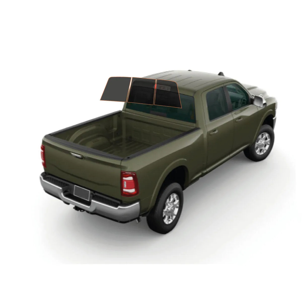 MotoShield Pro Premium Professional 2mil Precut Ceramic Window Tint Film for 2009-2018 Dodge Ram 1500 Quad Cab — (3pc Rear Windshield 15%)   Lifetime Warranty