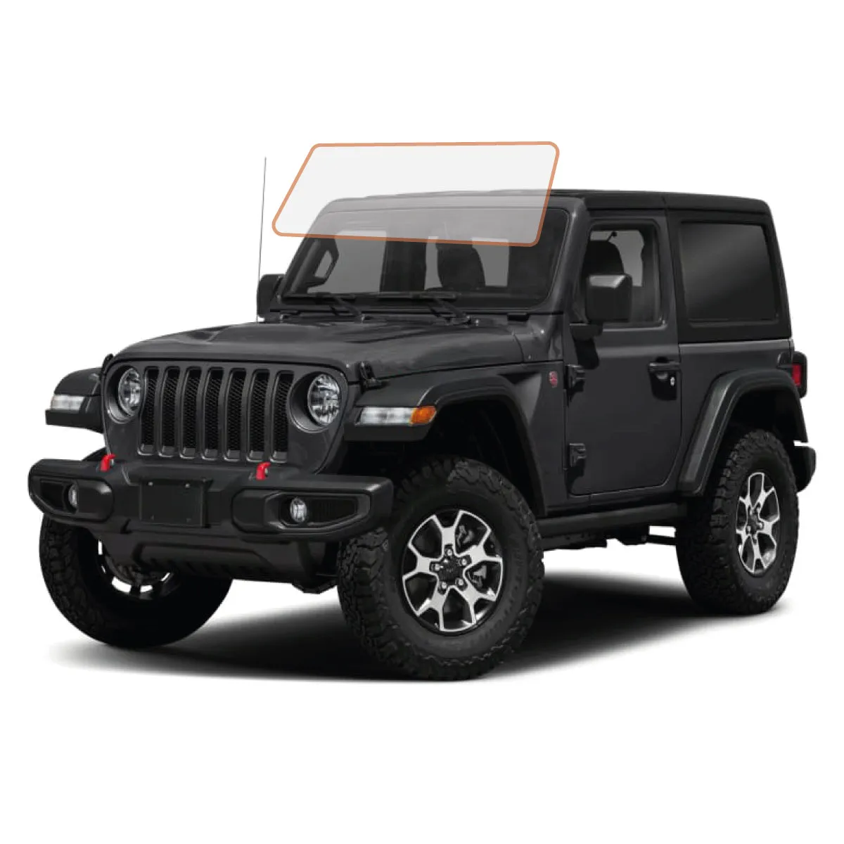 MotoShield Pro Premium Professional 2mil Precut Ceramic Window Tint Film for 2011-2017 Jeep Wrangler 2 Door Hard Top — (Front Windshield 50%)   Lifetime Warranty