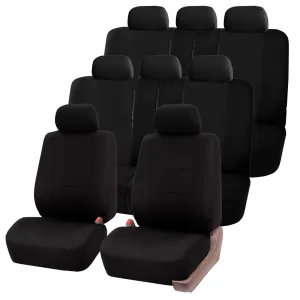 Multifunctional Flat Cloth Car 3 Row 8 Seater - Black Seat Covers