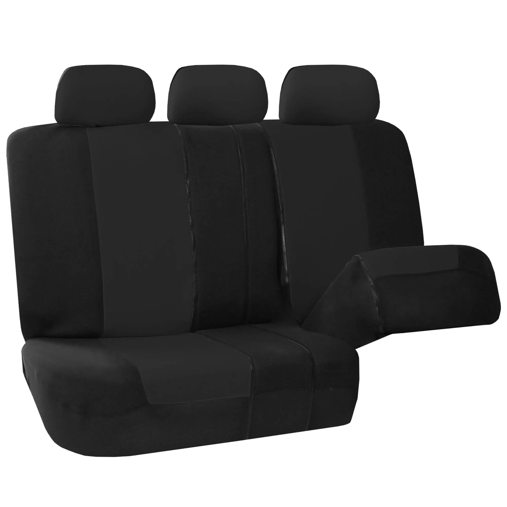 Multifunctional Flat Cloth Seat Covers - Full Set Black