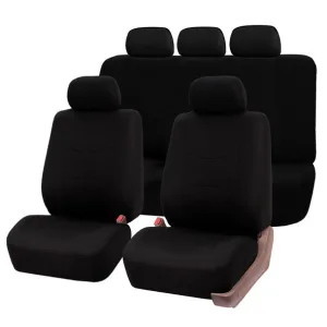 Multifunctional Flat Cloth Seat Covers - Full Set Black