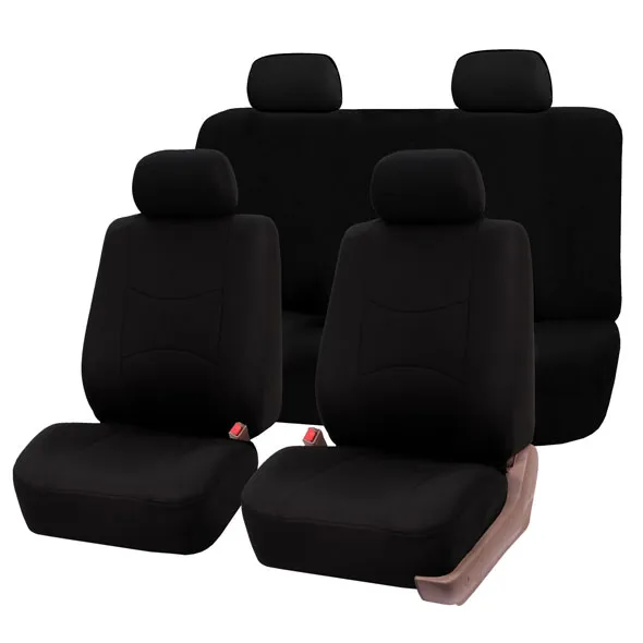 Multifunctional Flat Cloth Seat Covers - Full Set Black