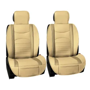 NeoBlend Leatherette Seat Cushions - Front Set Beige / Tan