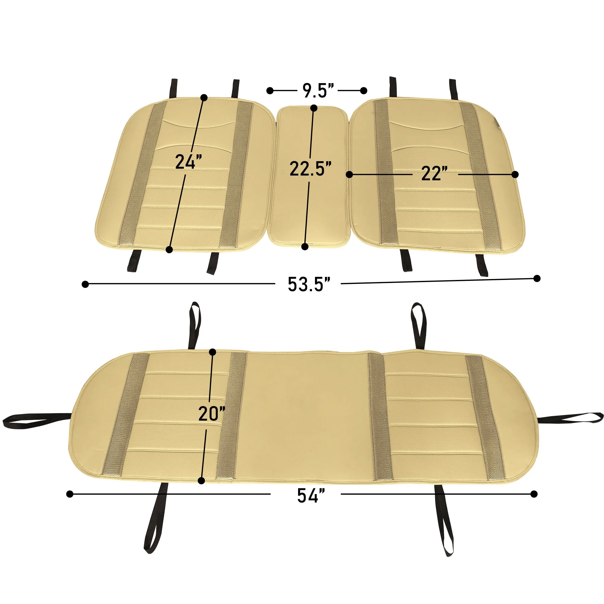 NeoBlend Leatherette Seat Cushions - Full set Beige / Tan