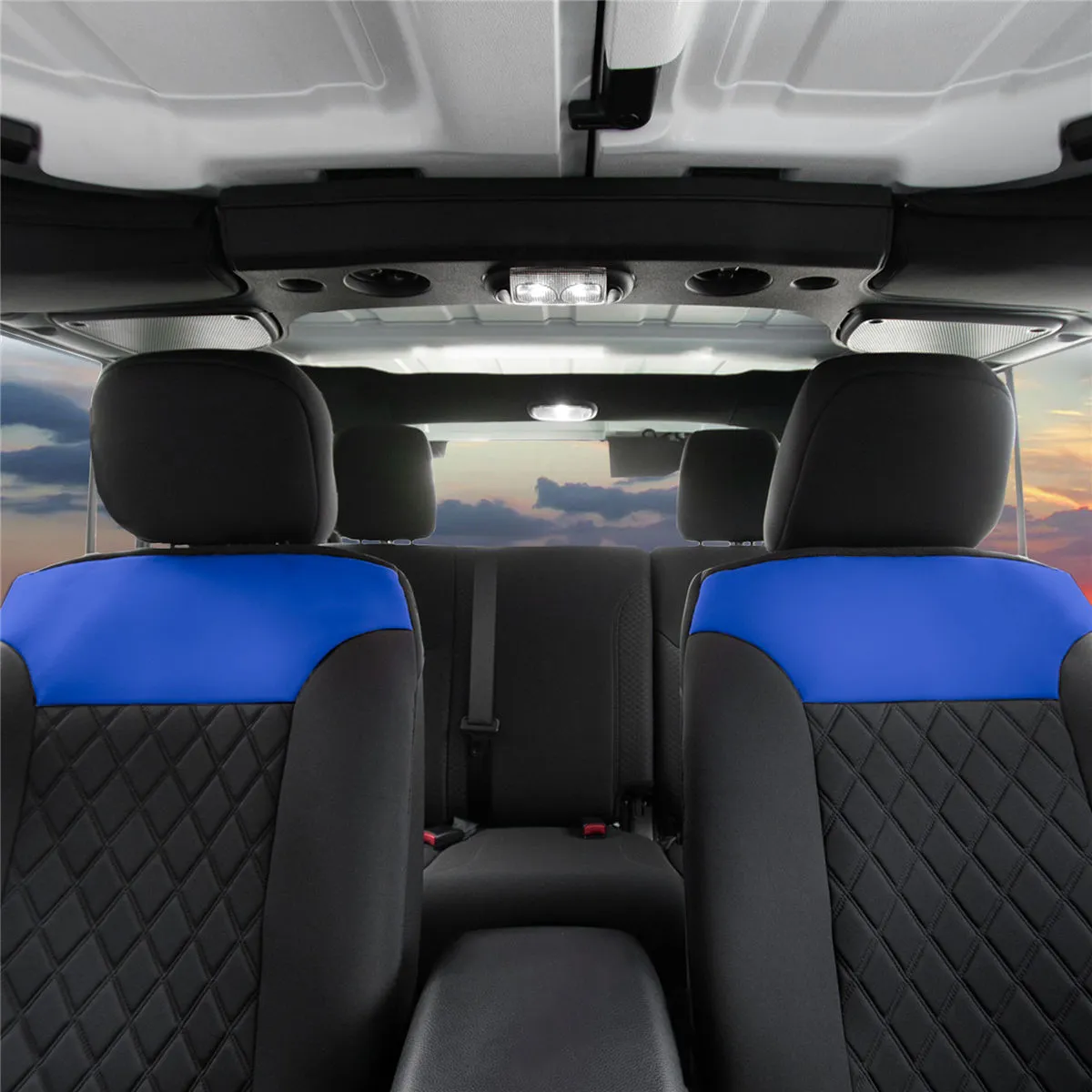 Neosupreme Quality Car Seat Cushions - Front Set Blue