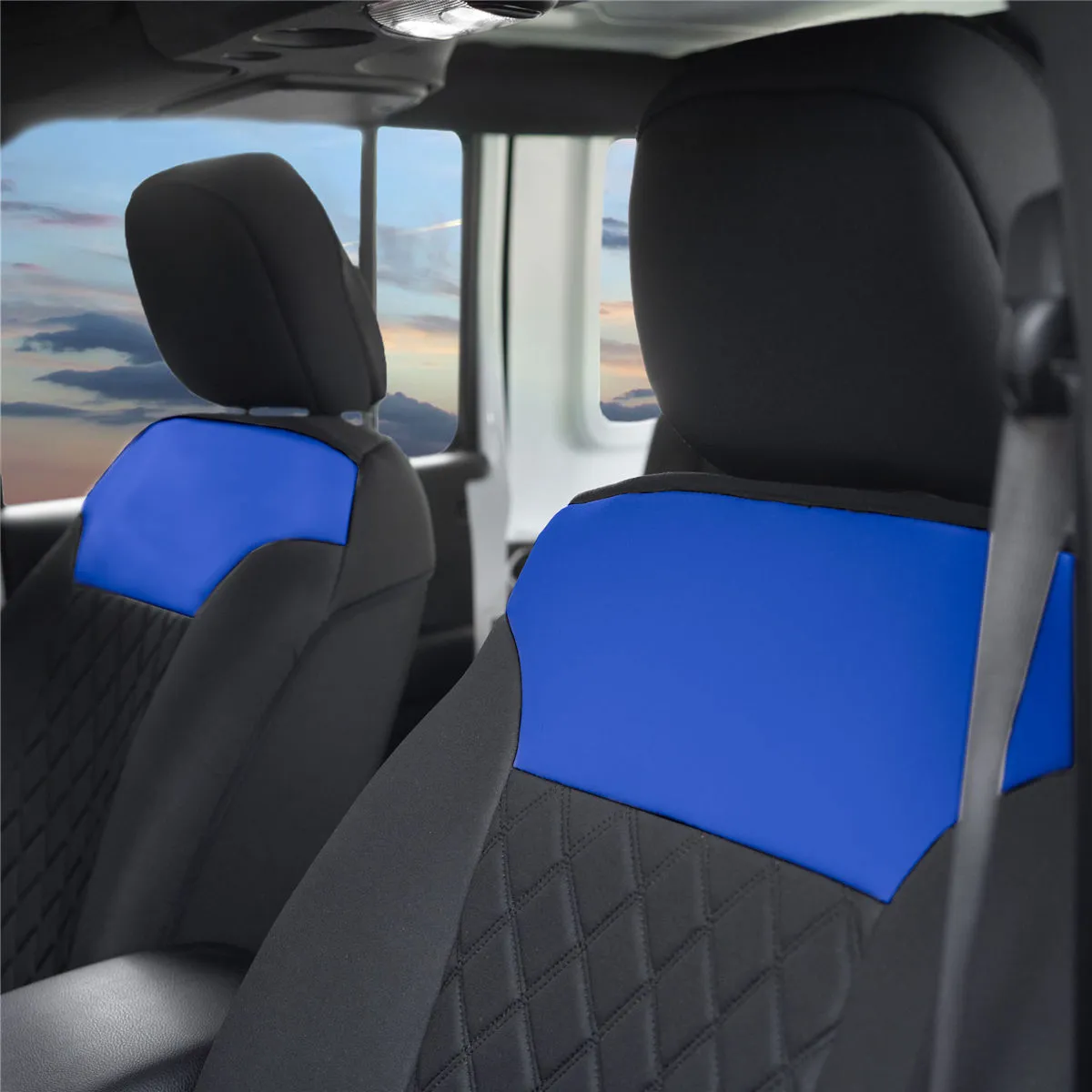 Neosupreme Quality Car Seat Cushions - Front Set Blue
