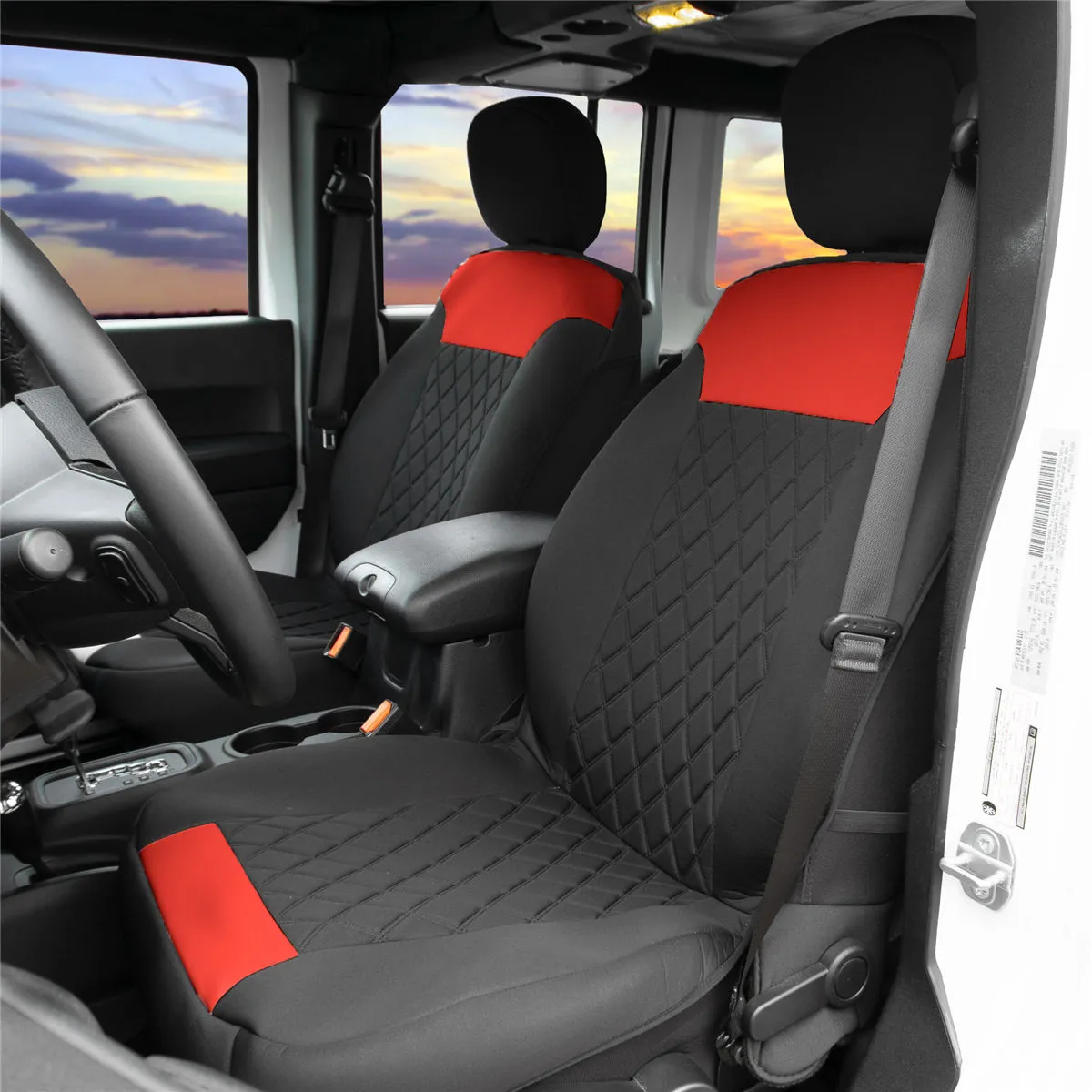 Neosupreme Quality Car Seat Cushions - Front Set Red