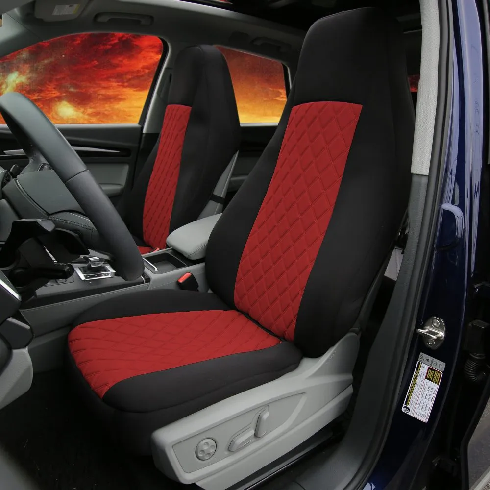 NeoSupreme Seat Covers Deluxe Quality High Back Car Seat Cushions - Front Set Red