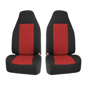 NeoSupreme Seat Covers Deluxe Quality High Back Car Seat Cushions - Front Set Red