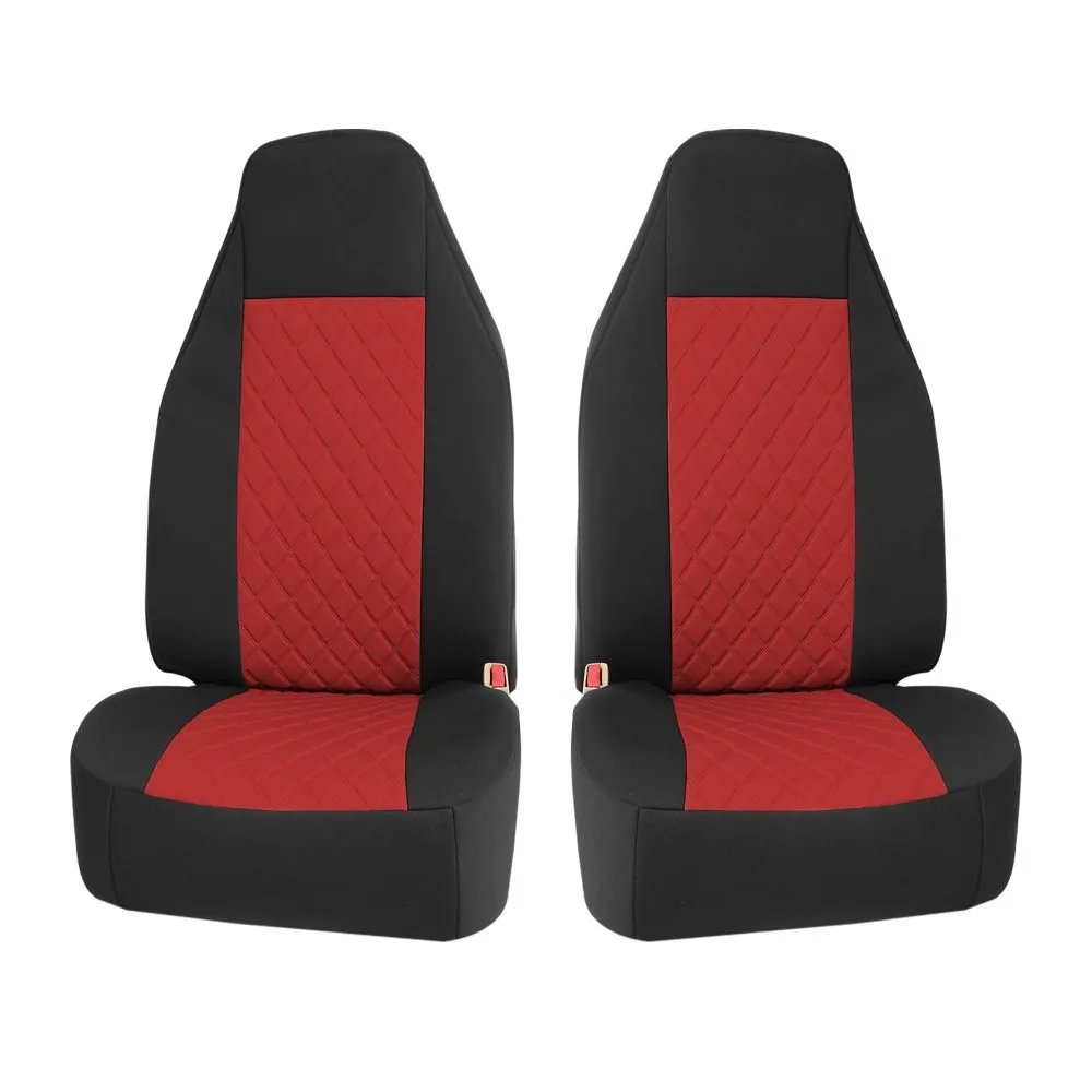 NeoSupreme Seat Covers Deluxe Quality High Back Car Seat Cushions - Front Set Red