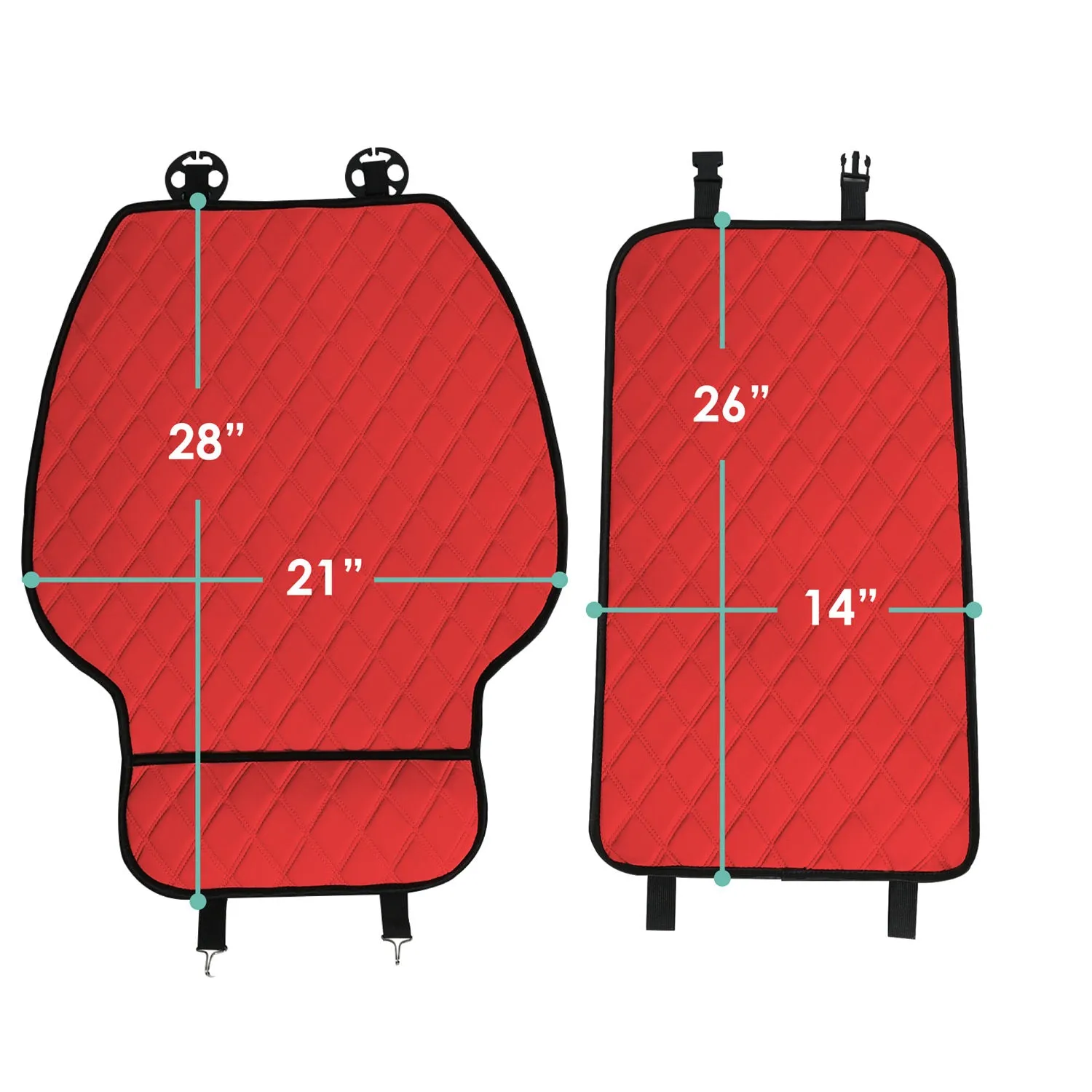 NeoSupreme Seat Protectors - Front Set - 2pc Solid Red