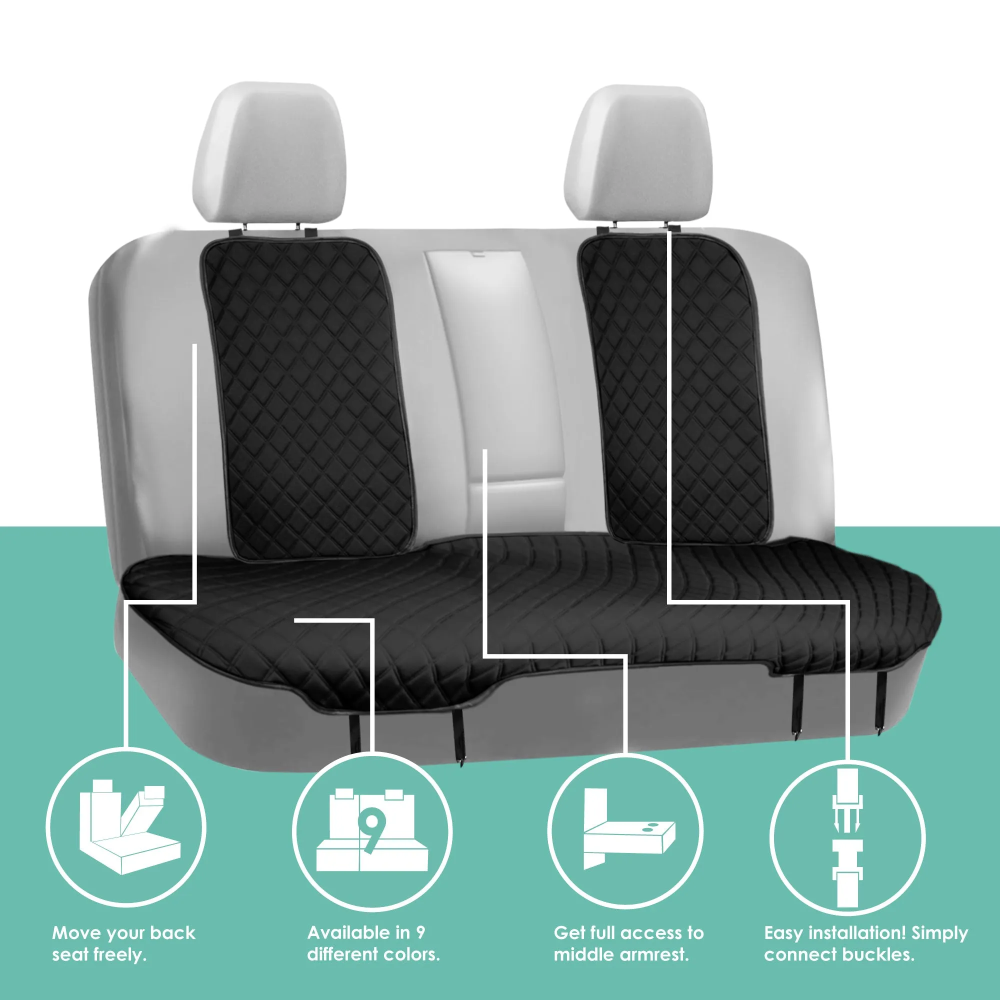 NeoSupreme Seat Protectors - Full Set - Solid Black