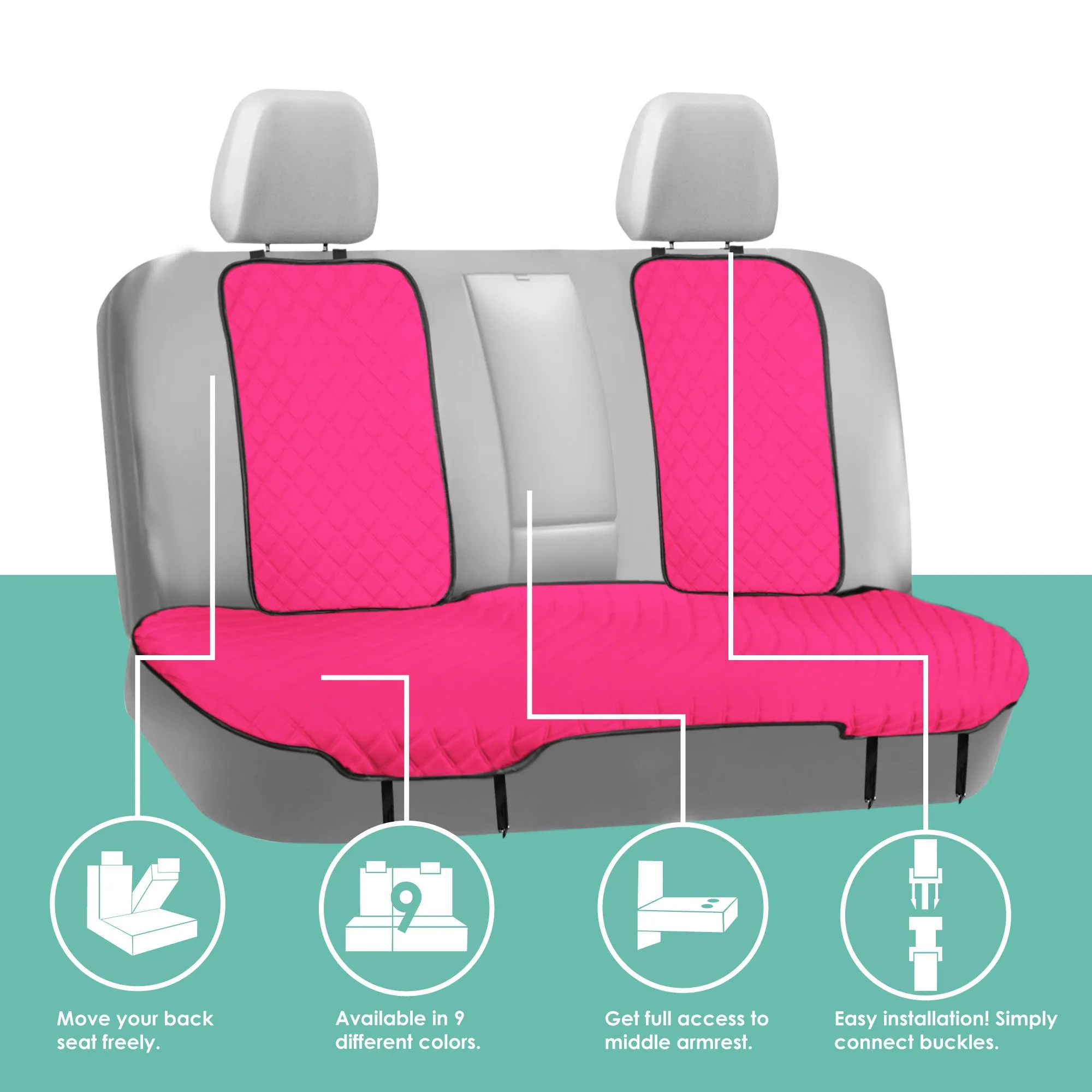 NeoSupreme Seat Protectors - Full Set - Solid Pink