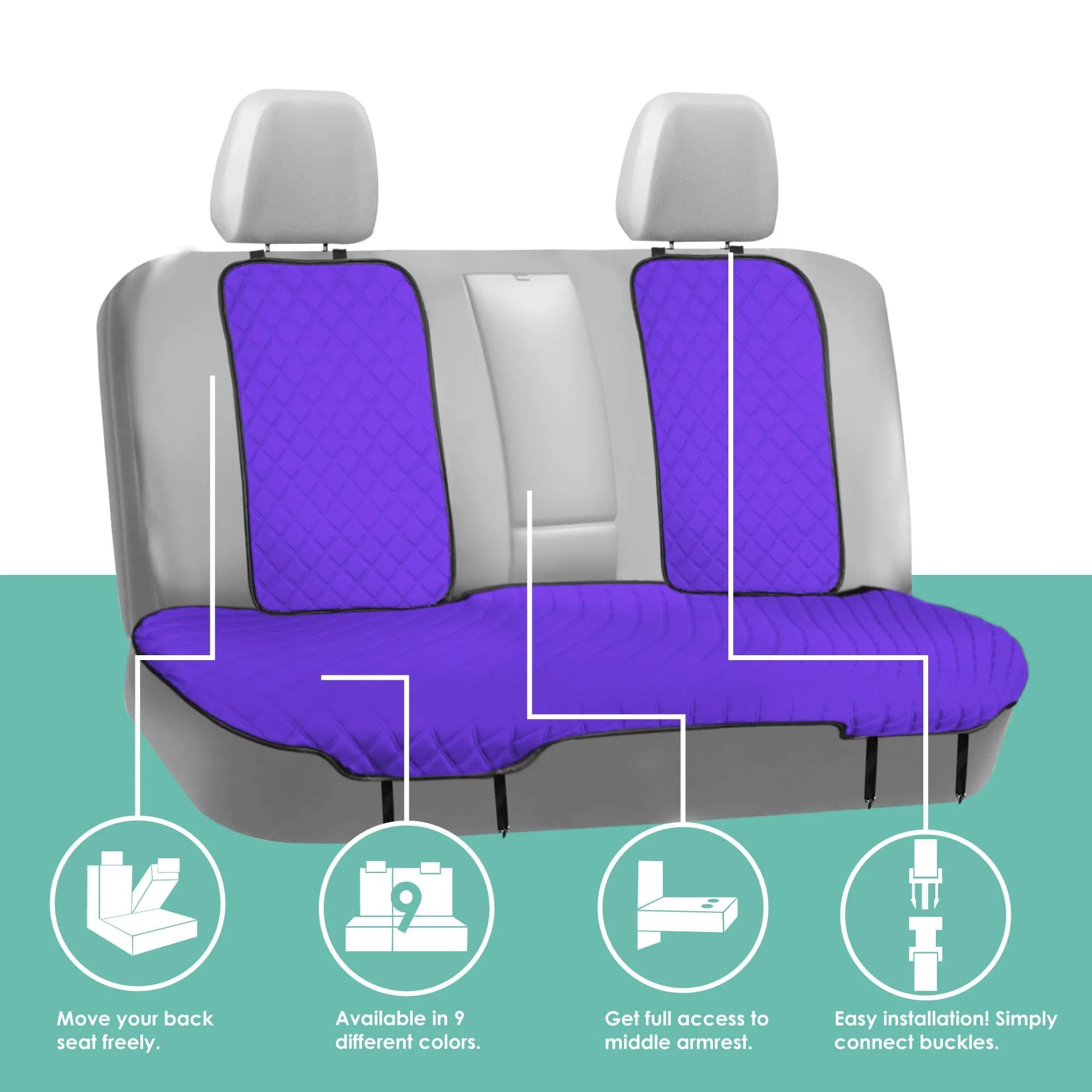 NeoSupreme Seat Protectors - Full Set - Solid Purple