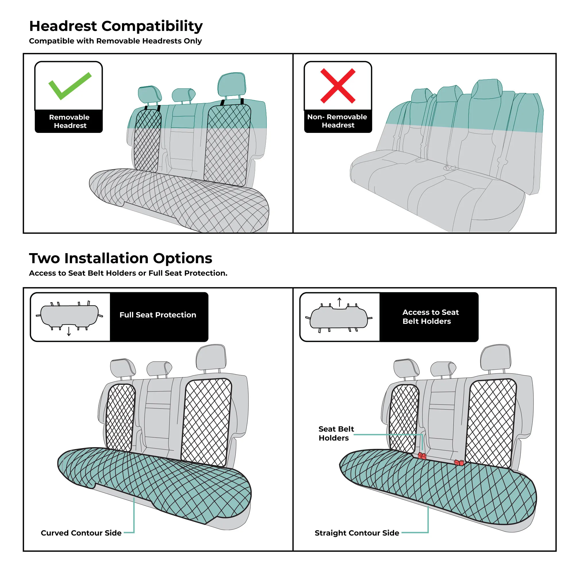 Neosupreme Seat Protectors - Rear Set Gray