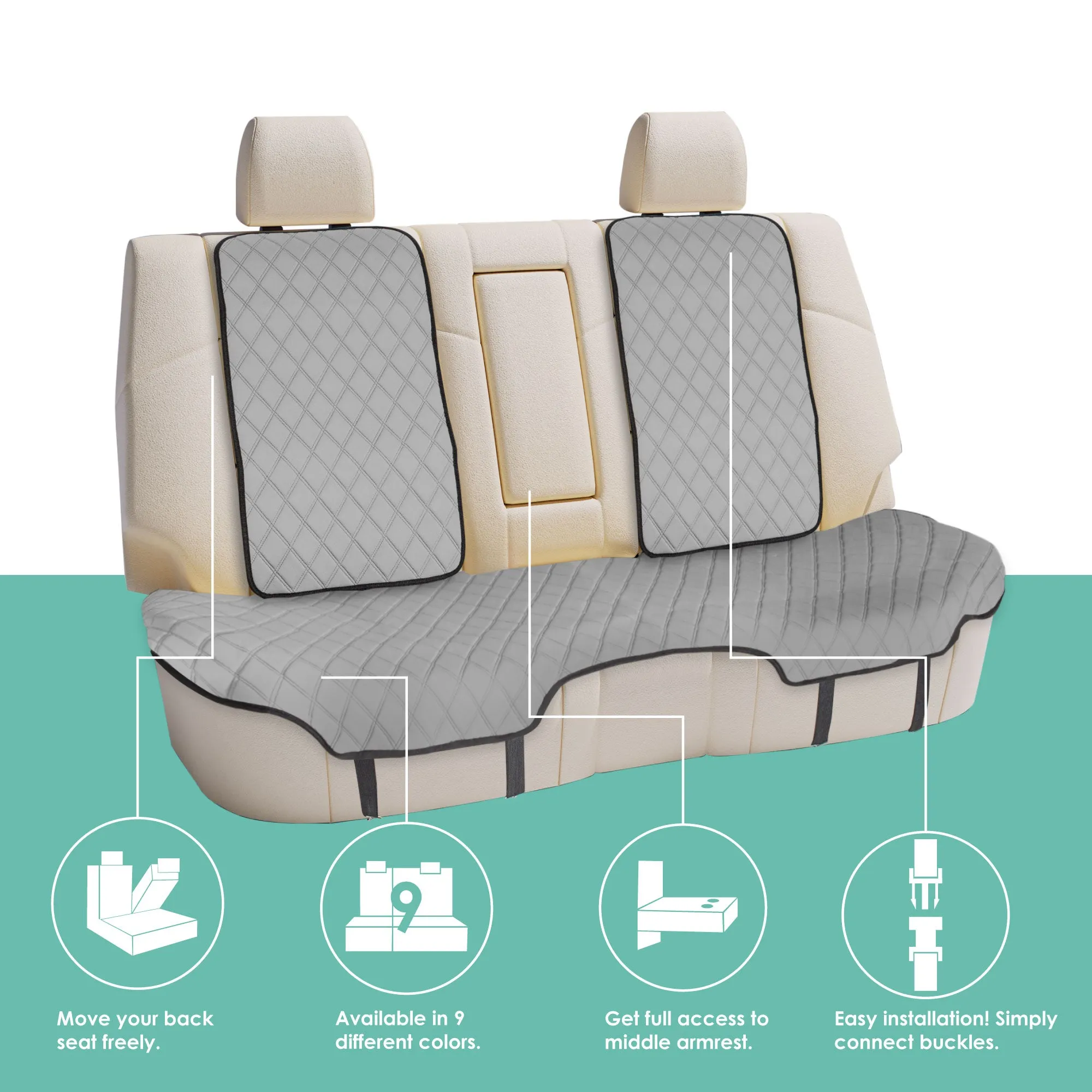 Neosupreme Seat Protectors - Rear Set Gray