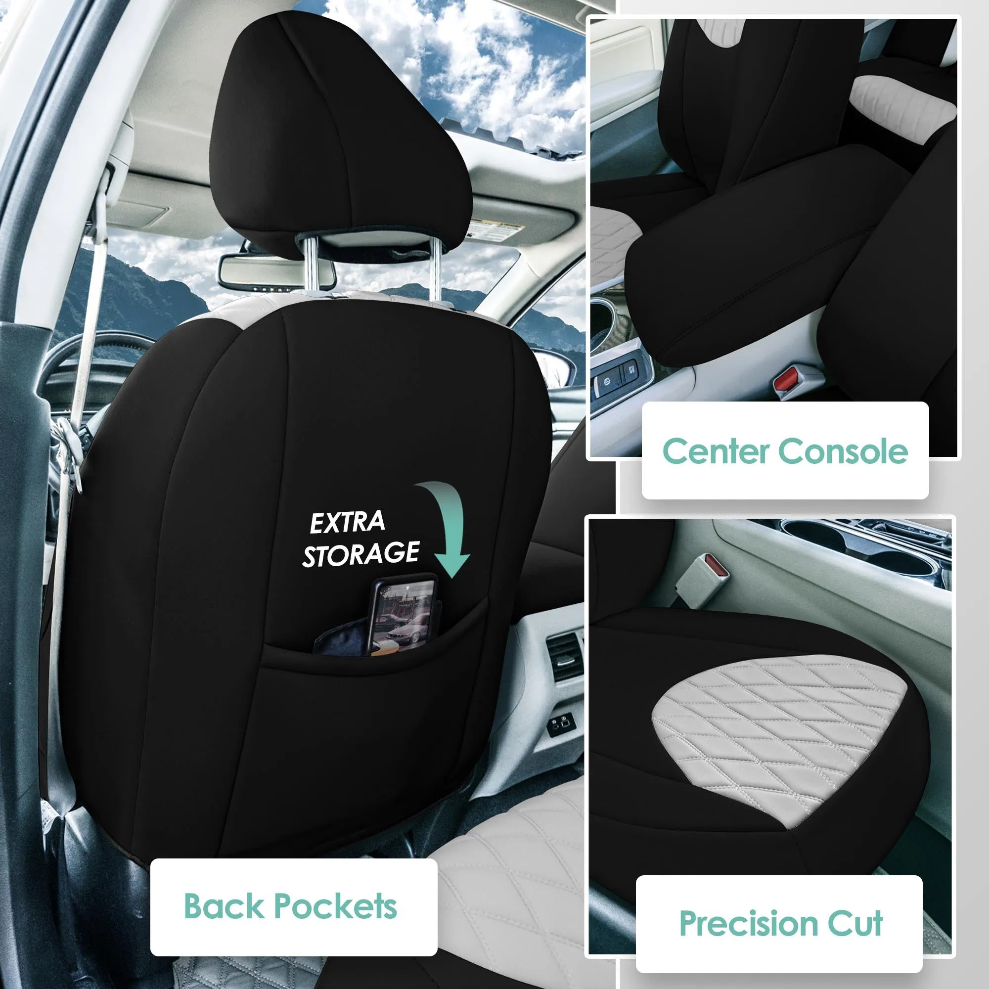 Nissan Altima - 2019 - 2025 - Front Set Seat Covers - Gray Ultraflex Neoprene
