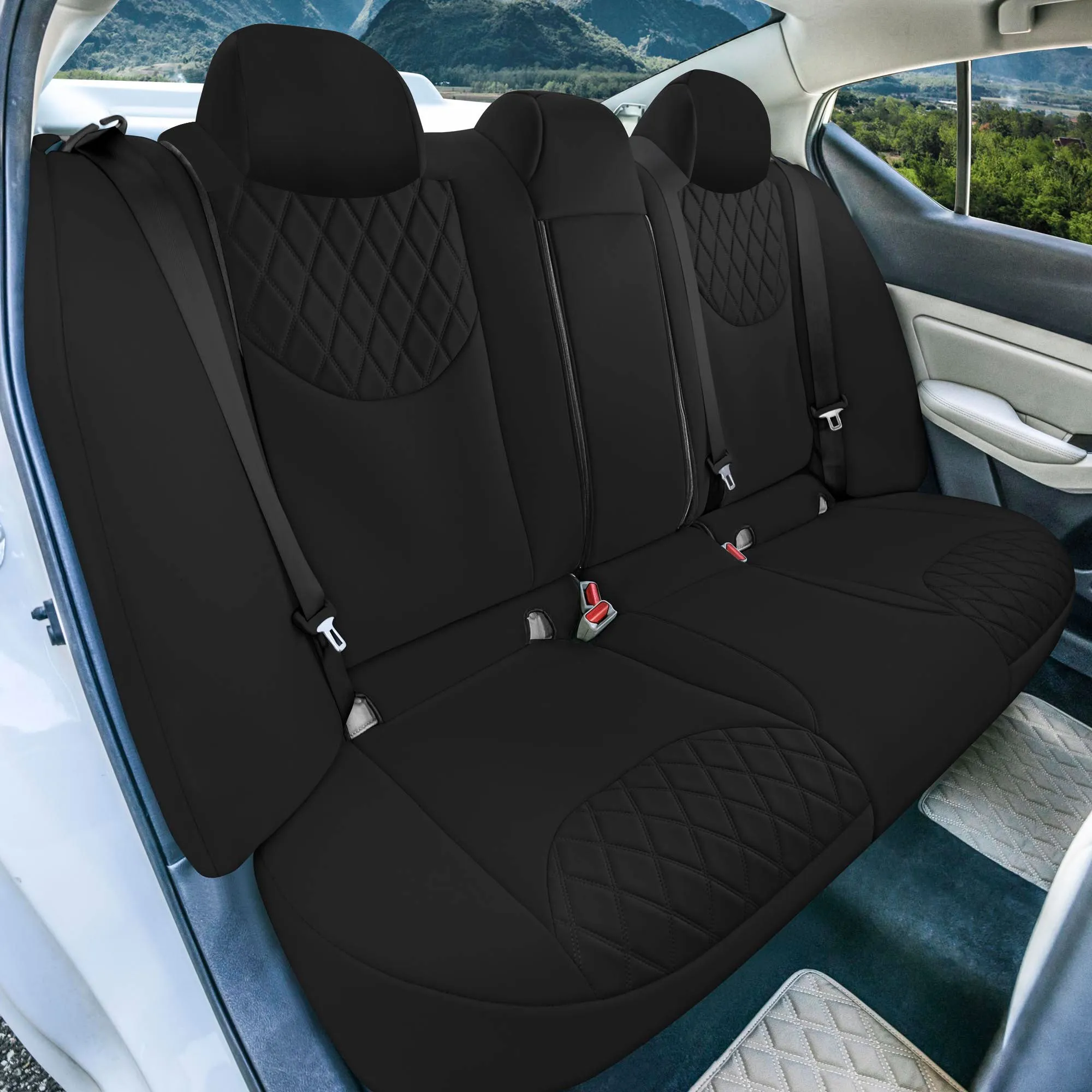 Nissan Altima - 2019 - 2025 - Full Set Seat Covers - Black Ultraflex Neoprene