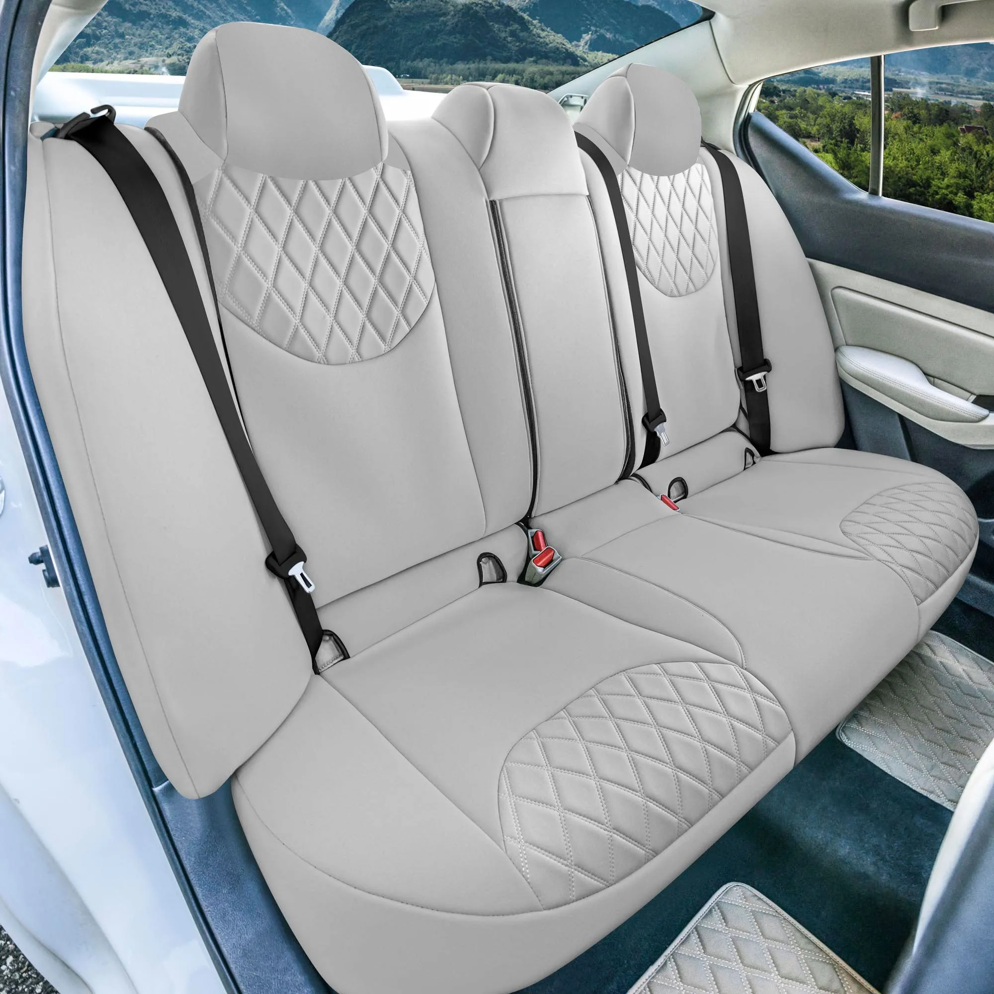 Nissan Altima - 2019 - 2025 - Full Set Seat Covers - Solid Gray Ultraflex Neoprene