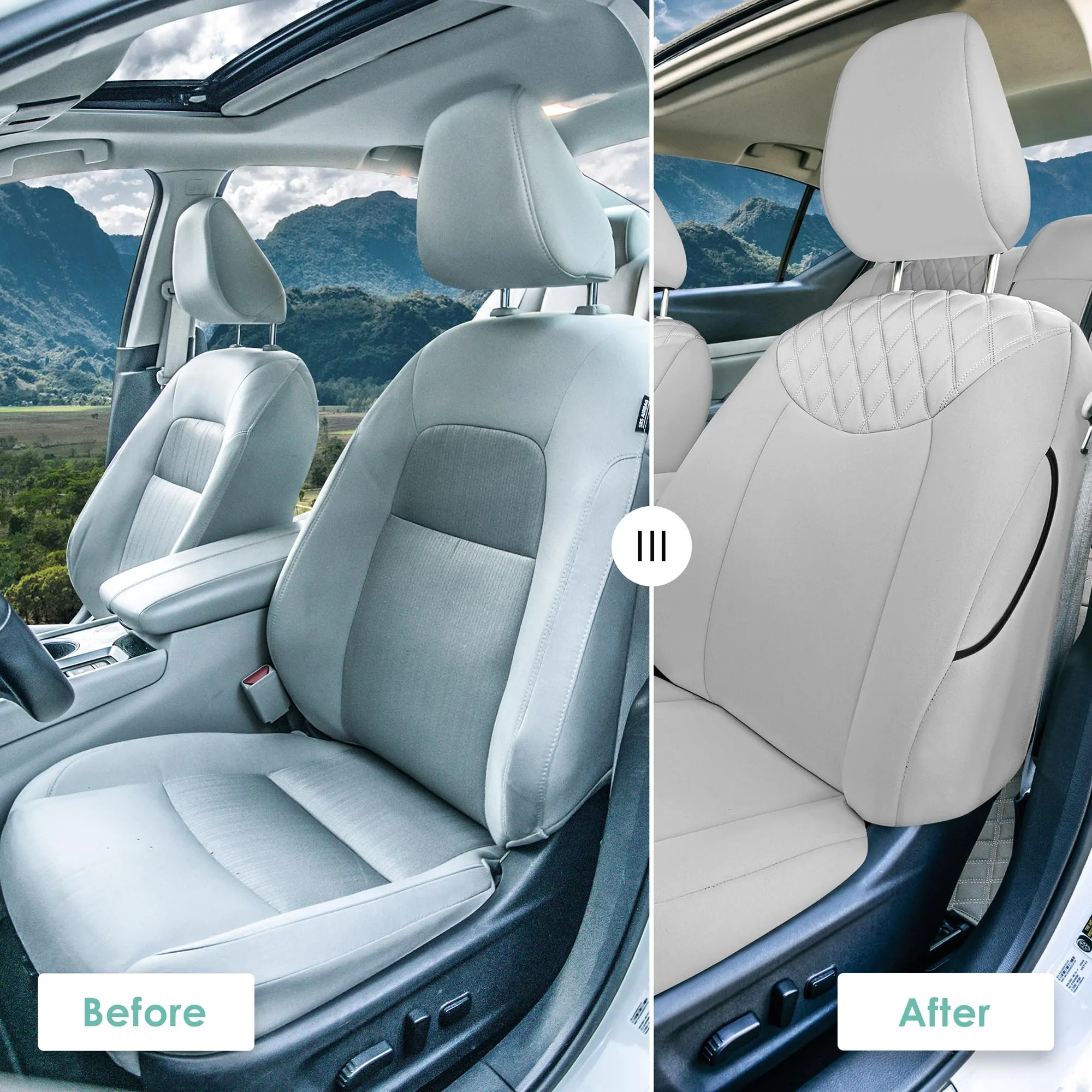 Nissan Altima - 2019 - 2025 - Full Set Seat Covers - Solid Gray Ultraflex Neoprene