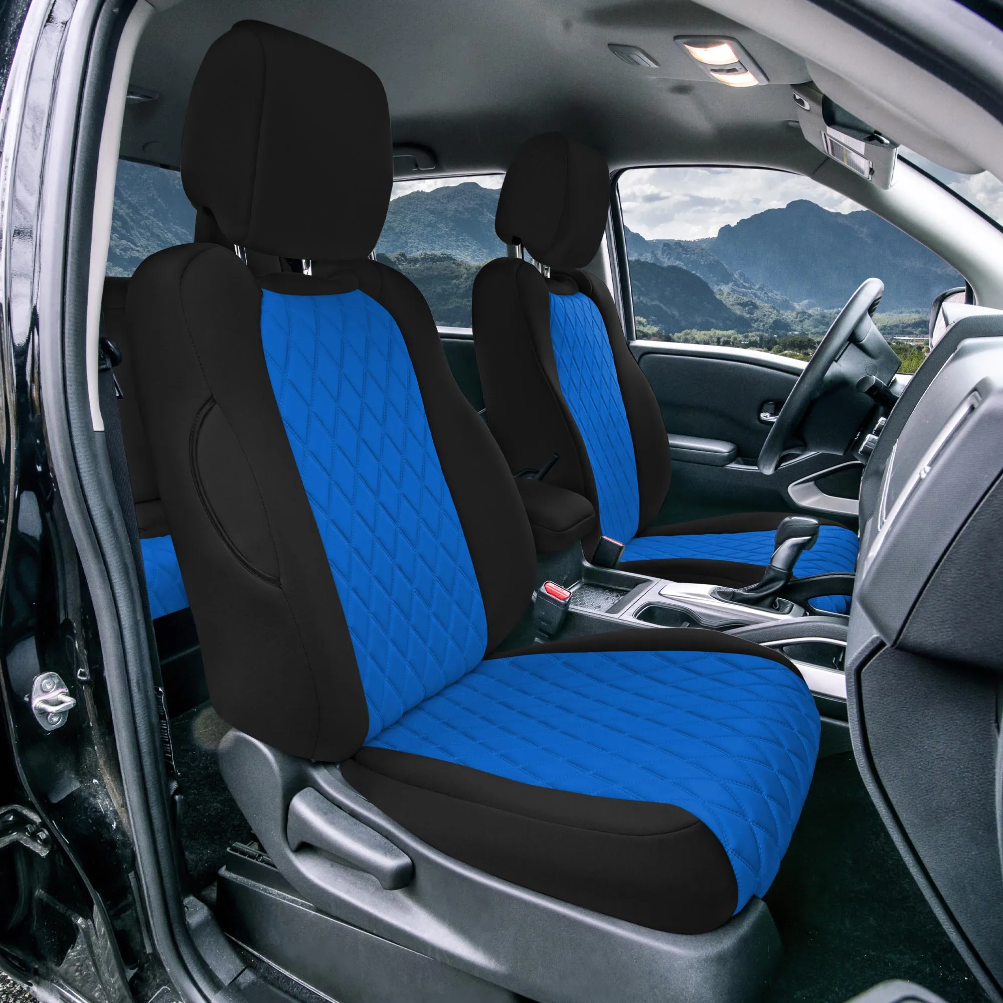 Nissan Frontier - 2022-2024 - Front Set Seat Covers - Blue Ultraflex Neoprene
