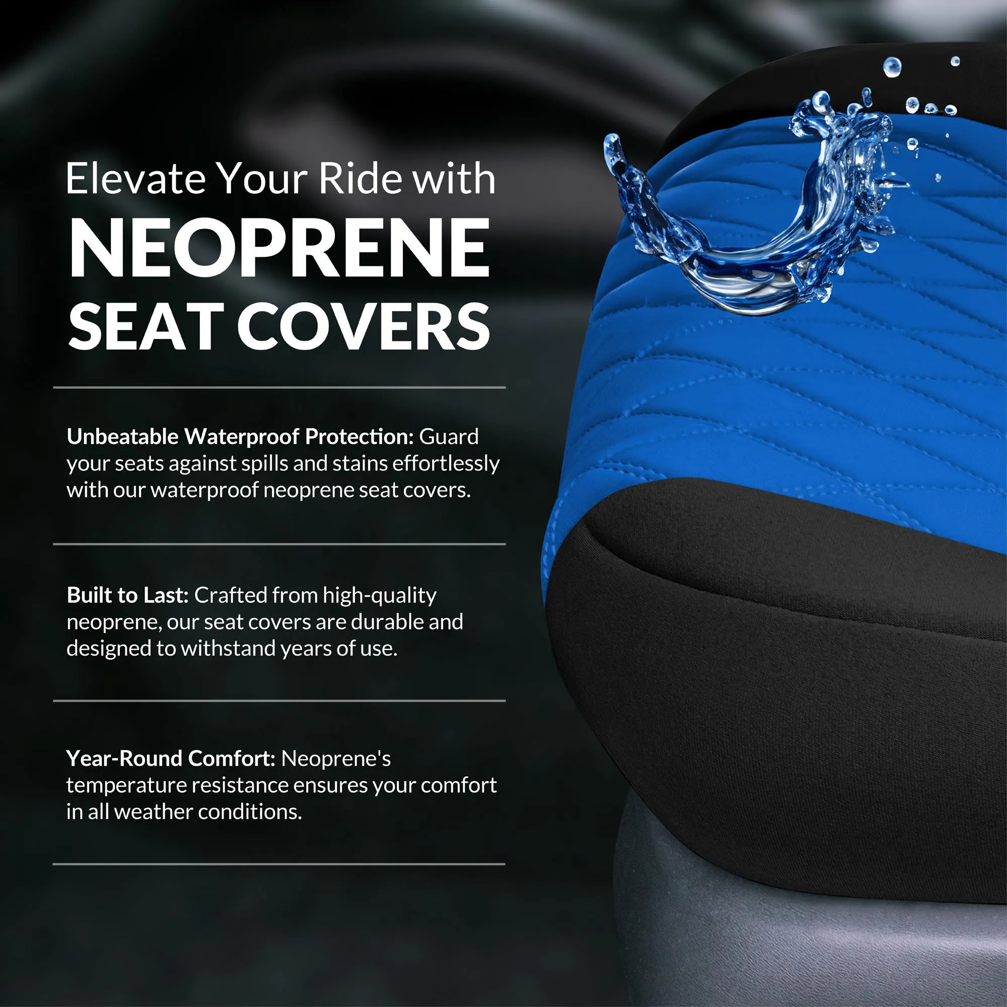 Nissan Frontier - 2022-2024 - Front Set Seat Covers - Blue Ultraflex Neoprene