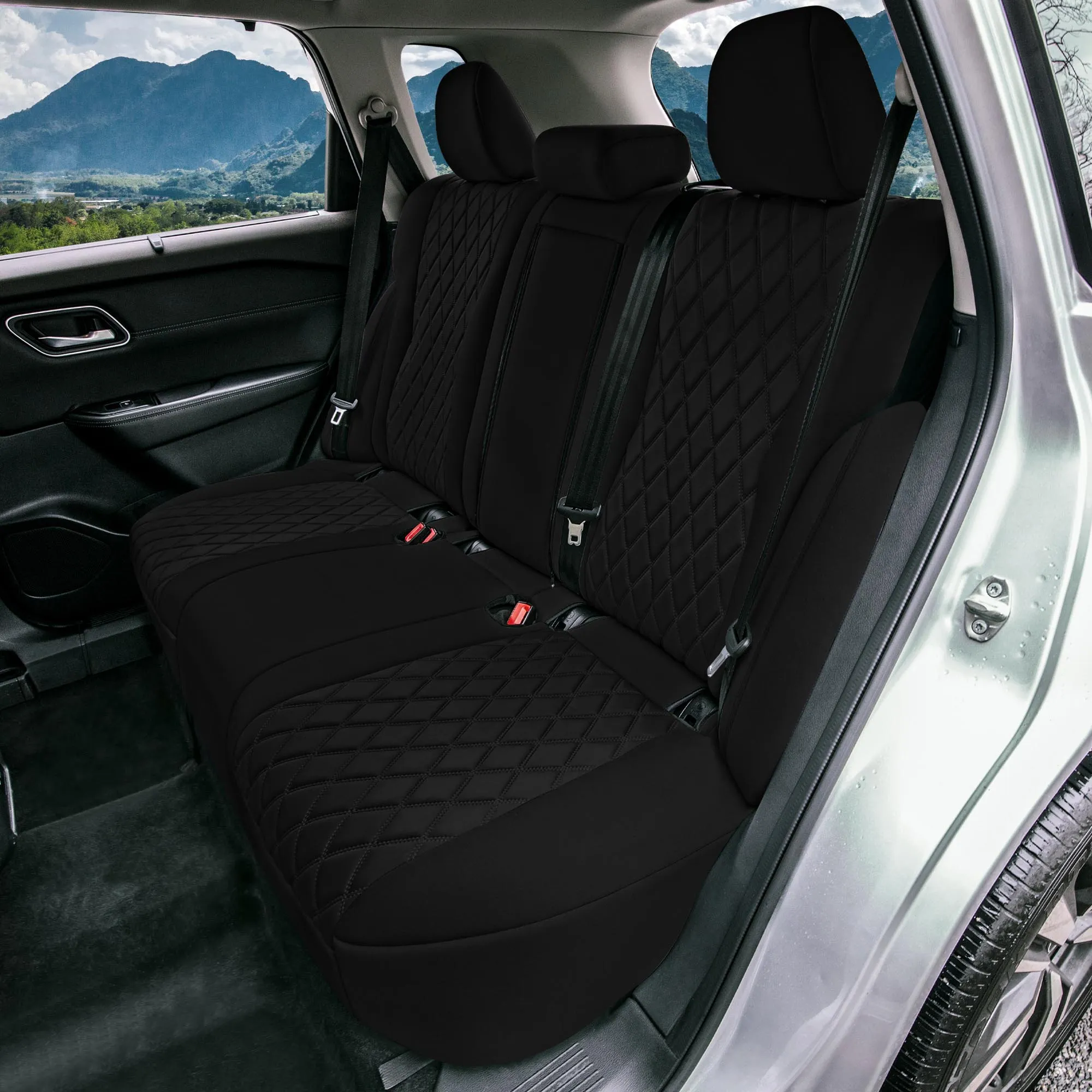 Nissan Rogue - 2021-2024 - Full Set Seat Covers - Black Ultraflex Neoprene