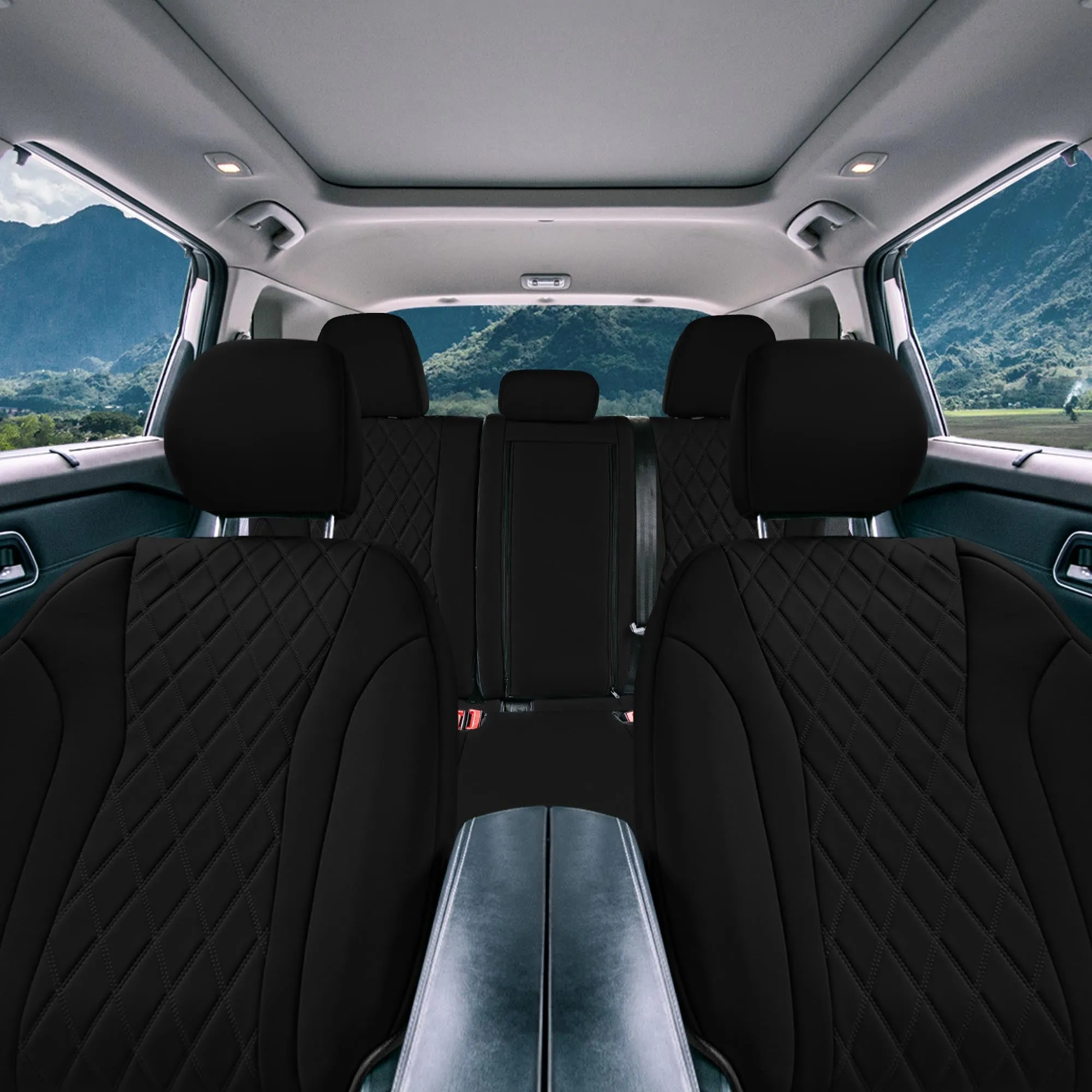 Nissan Rogue - 2021-2024 - Full Set Seat Covers - Black Ultraflex Neoprene