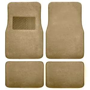 Non-Slip Carpet Floor Mats with Heel Pad - Full Set Beige