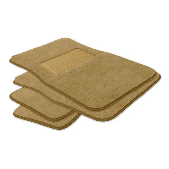 Non-Slip Carpet Floor Mats with Heel Pad - Full Set Beige
