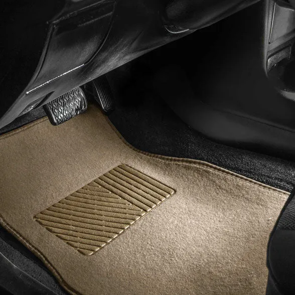 Non-Slip Carpet Floor Mats with Heel Pad - Full Set Beige