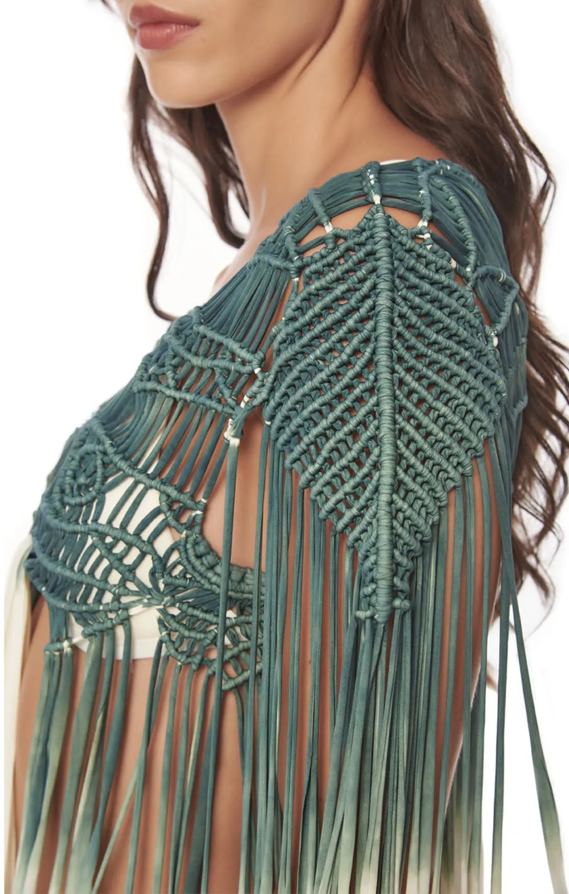 Orange Sunset Macramé Cape
