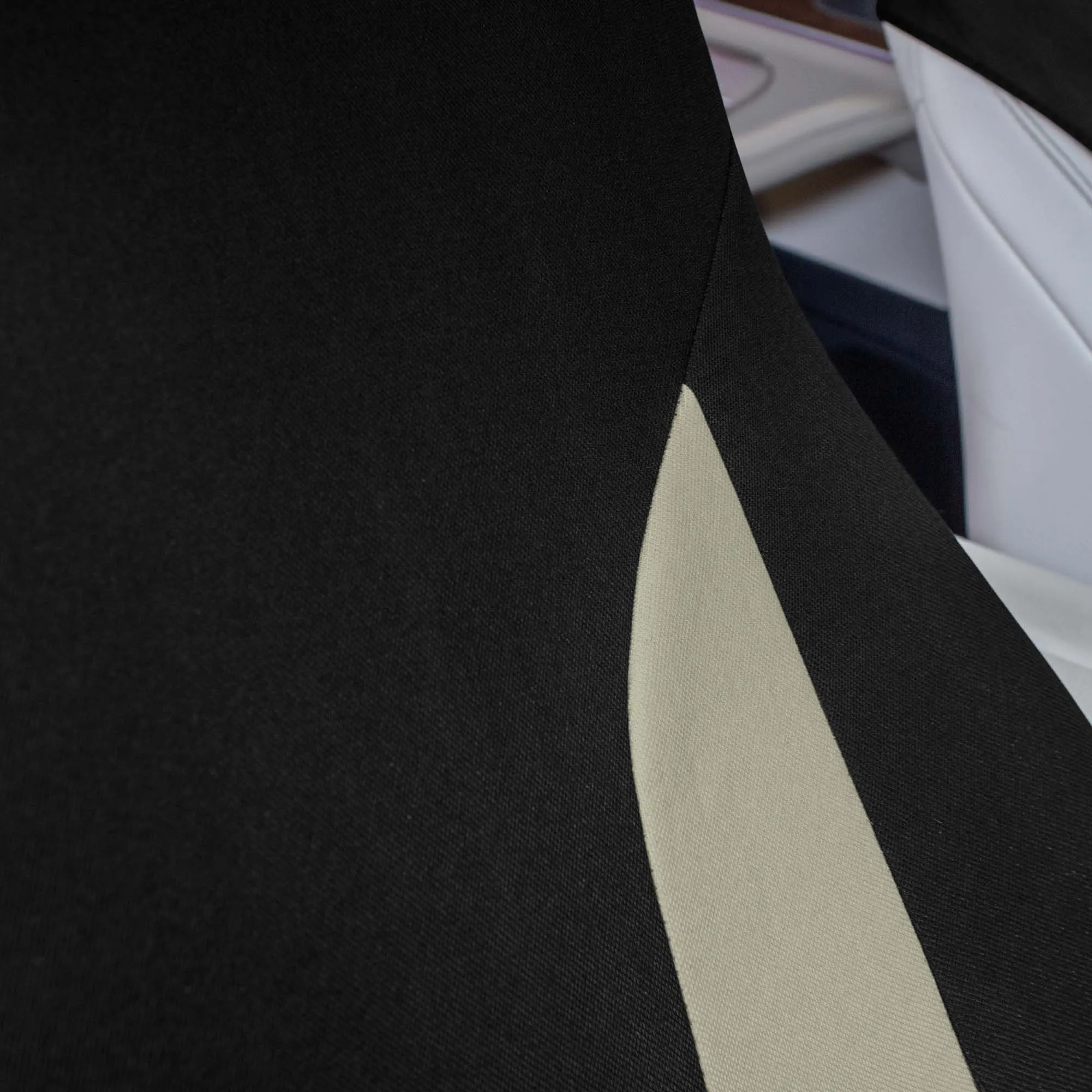 Polished and Chic Flat Cloth Car Seat Covers Full Set - Beige