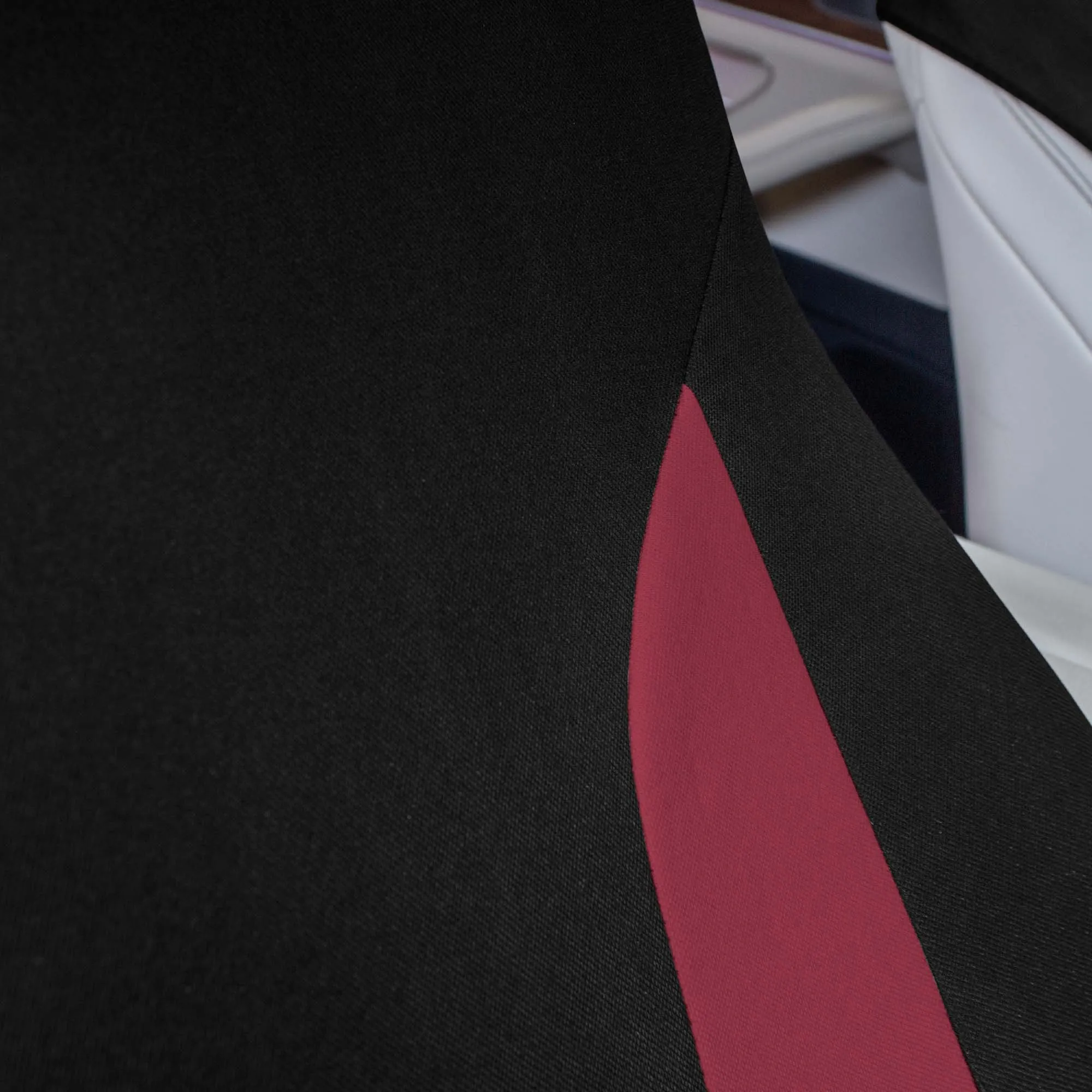 Polished and Chic Flat Cloth Car Seat Covers Full Set - Burgundy