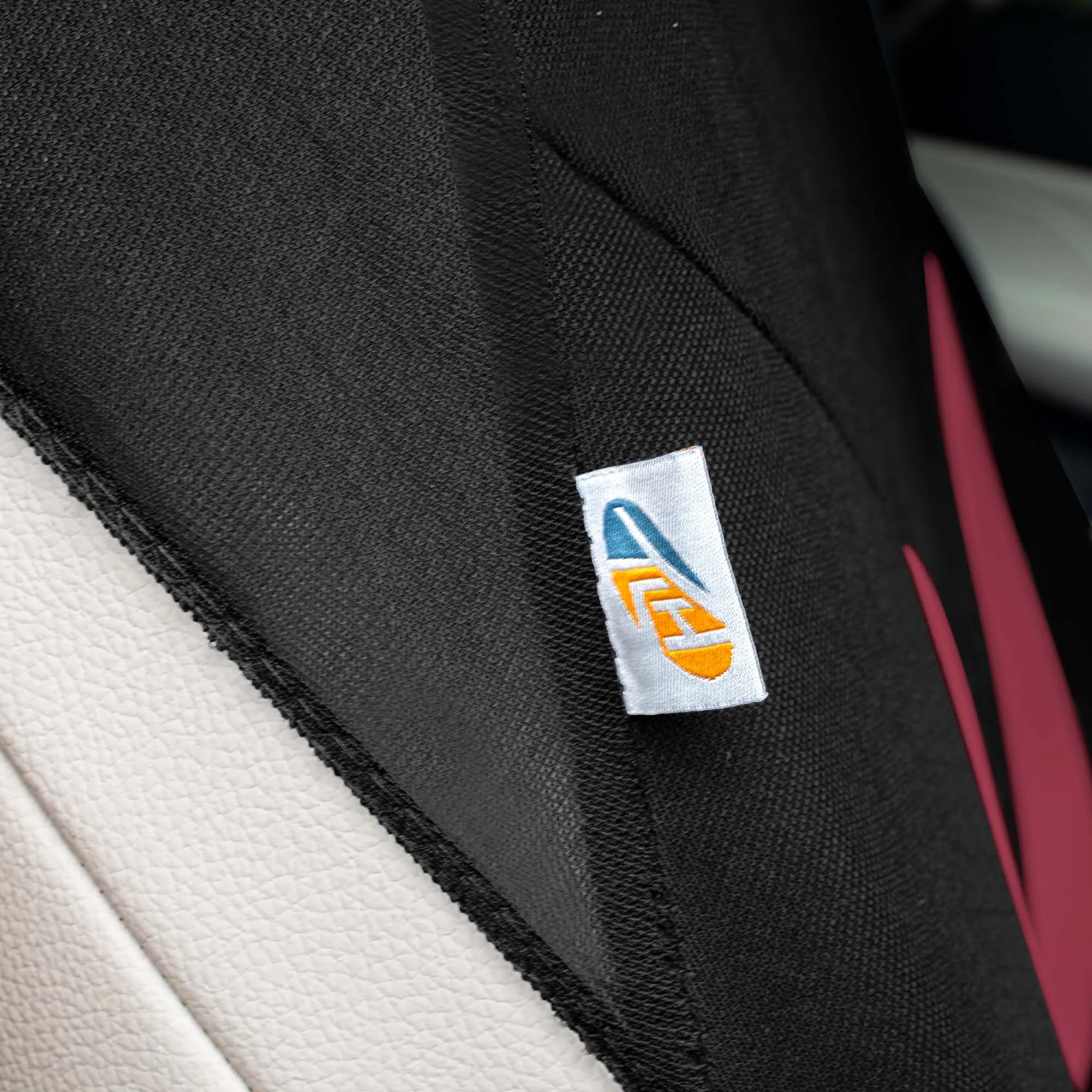 Polished and Chic Flat Cloth Car Seat Covers Full Set - Burgundy