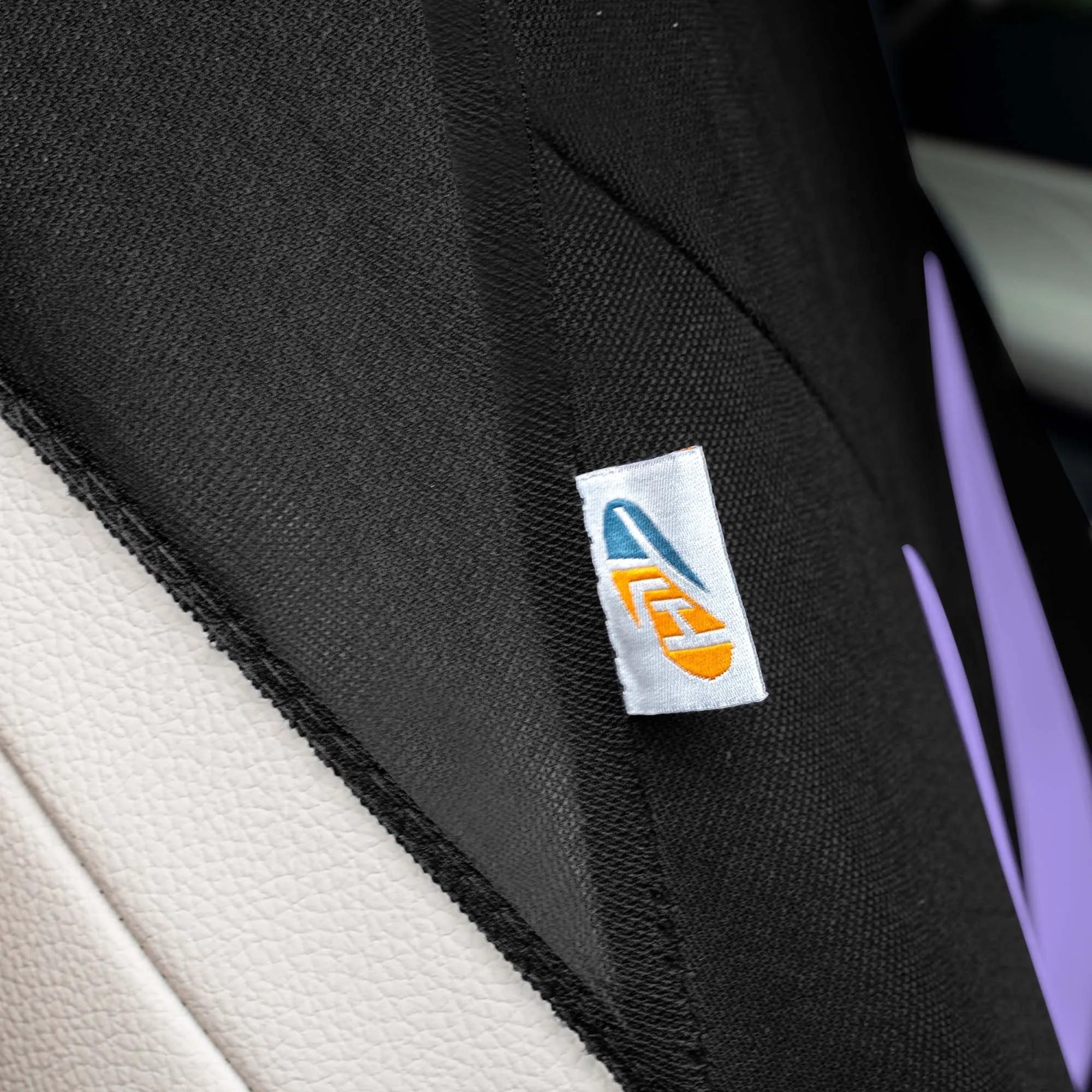Polished and Chic Flat Cloth Car Seat Covers Full Set - Purple