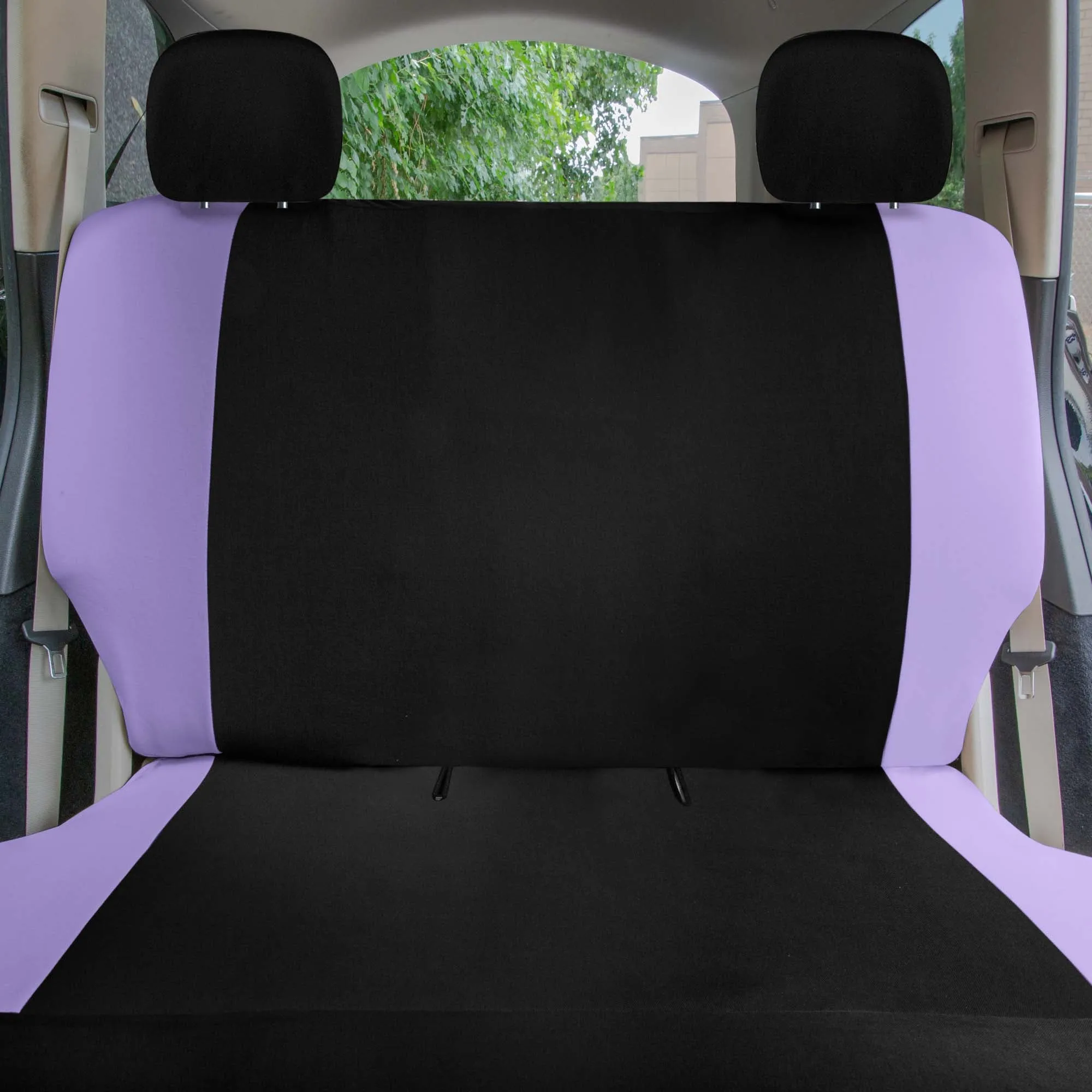 Polished and Chic Flat Cloth Car Seat Covers Full Set - Purple