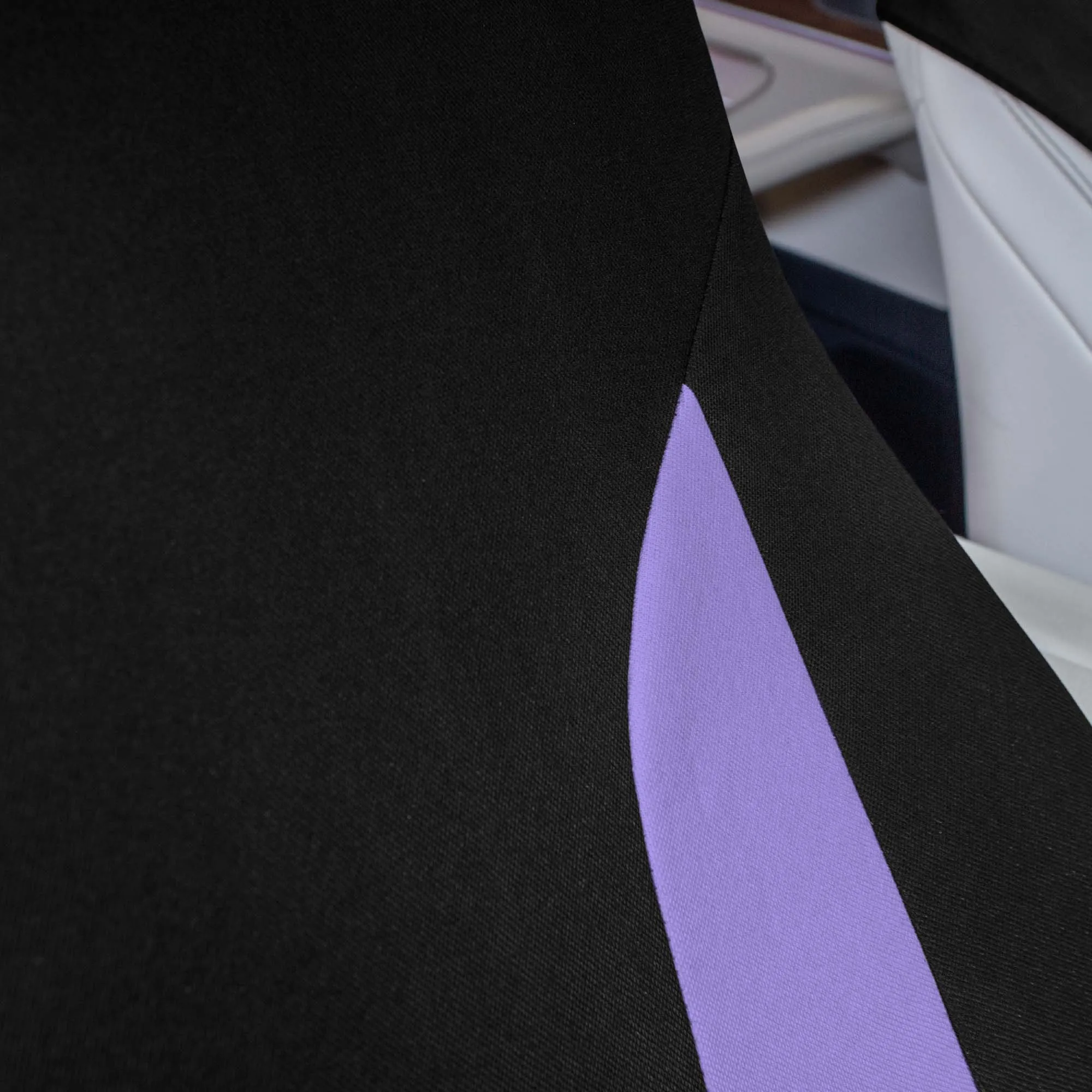 Polished and Chic Flat Cloth Car Seat Covers Full Set - Purple